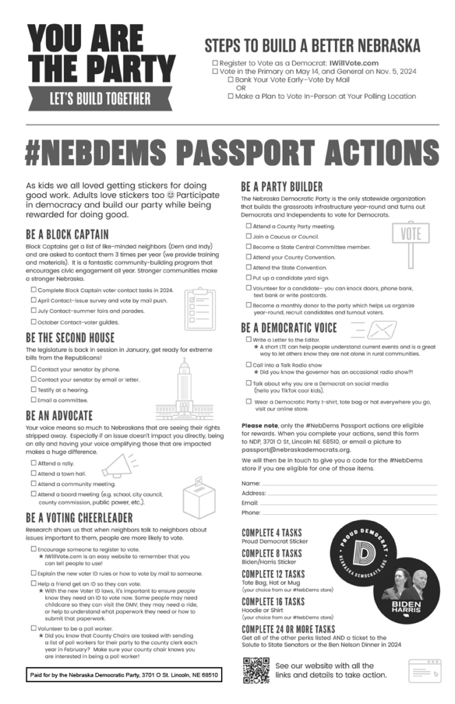 NebDems Passport Actions